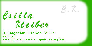 csilla kleiber business card